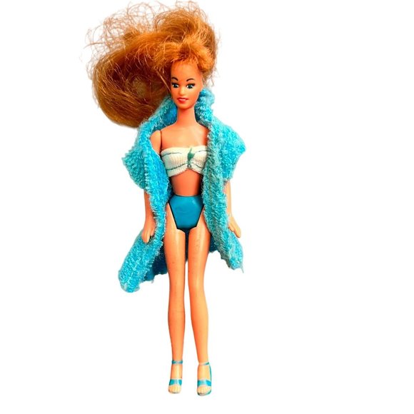 Vintage 1981 CPG Glamour Gal Doll with Bikini Top Robe Blue Hong Kong - Picture 1 of 7